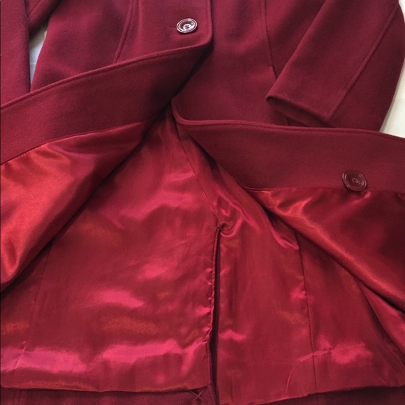 Red/Merlot Wool Coat - Picture 4 of 8